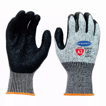 Crinckle Latex Coated HPPE Cut Resistant Level 5 Gloves A3/C