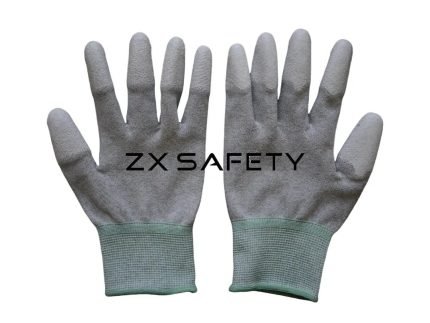 Esd Carbon Pu Coated Top Fit Gloves