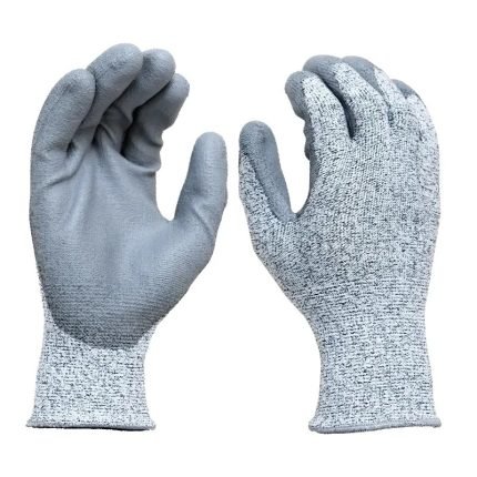 Pu Coated Hppe Cut Resistant Level 5 Gloves Ansi Cut A3